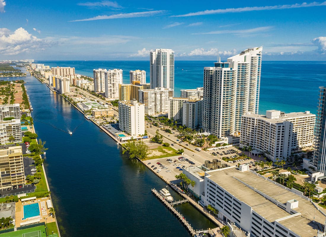 Hollywood, FL - Aerial View of Hollywood Beach FL